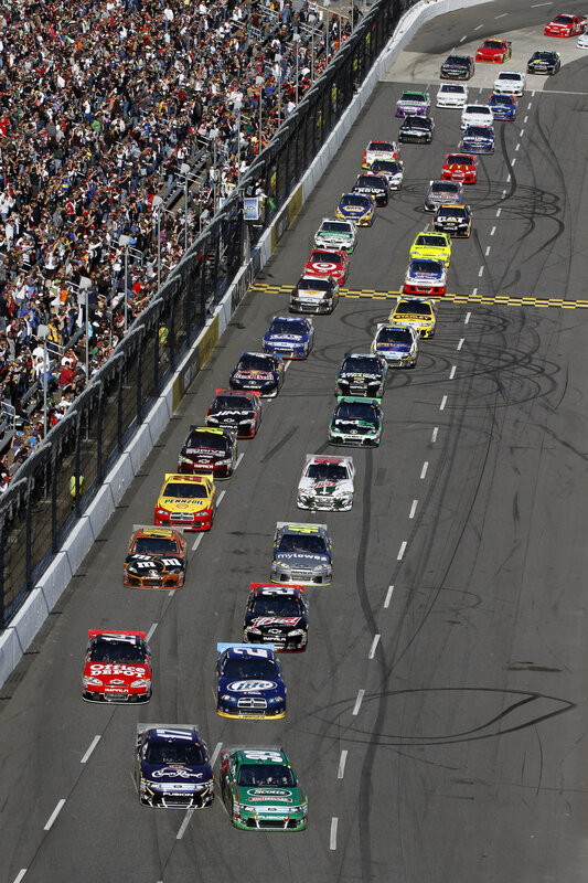 NASCAR race at night