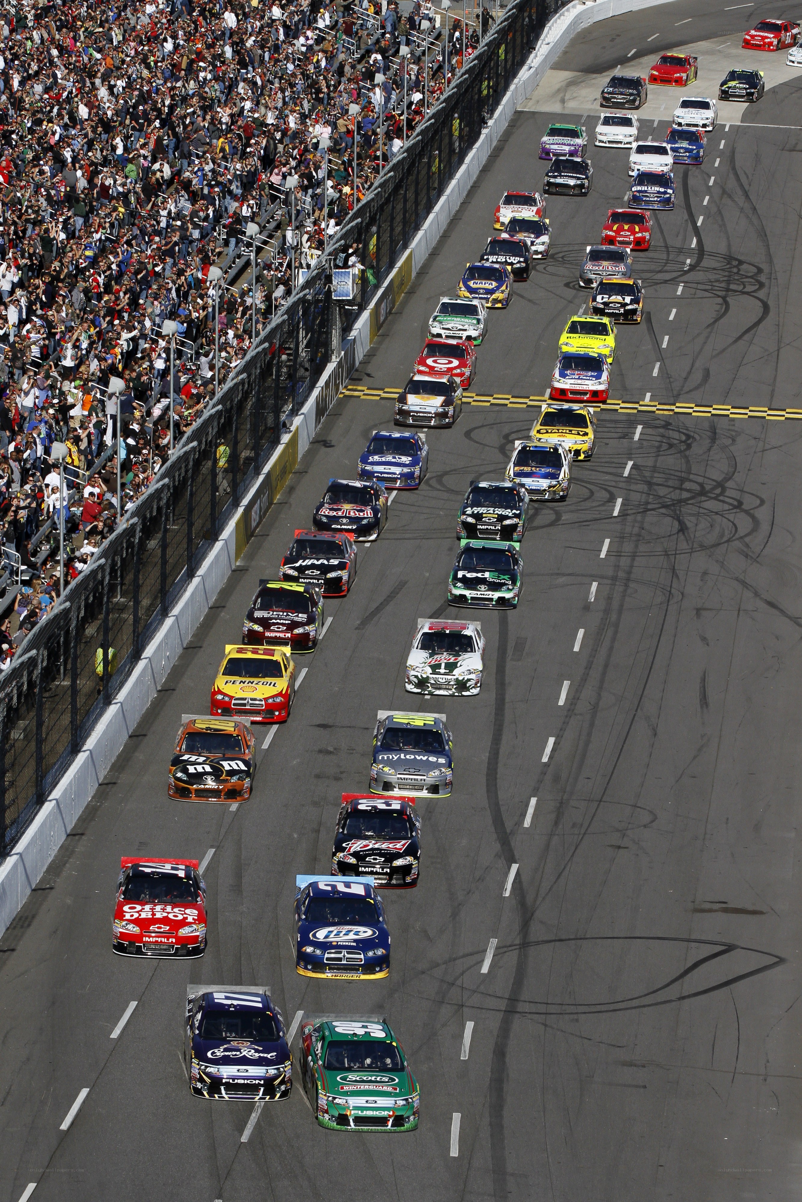 NASCAR race at night