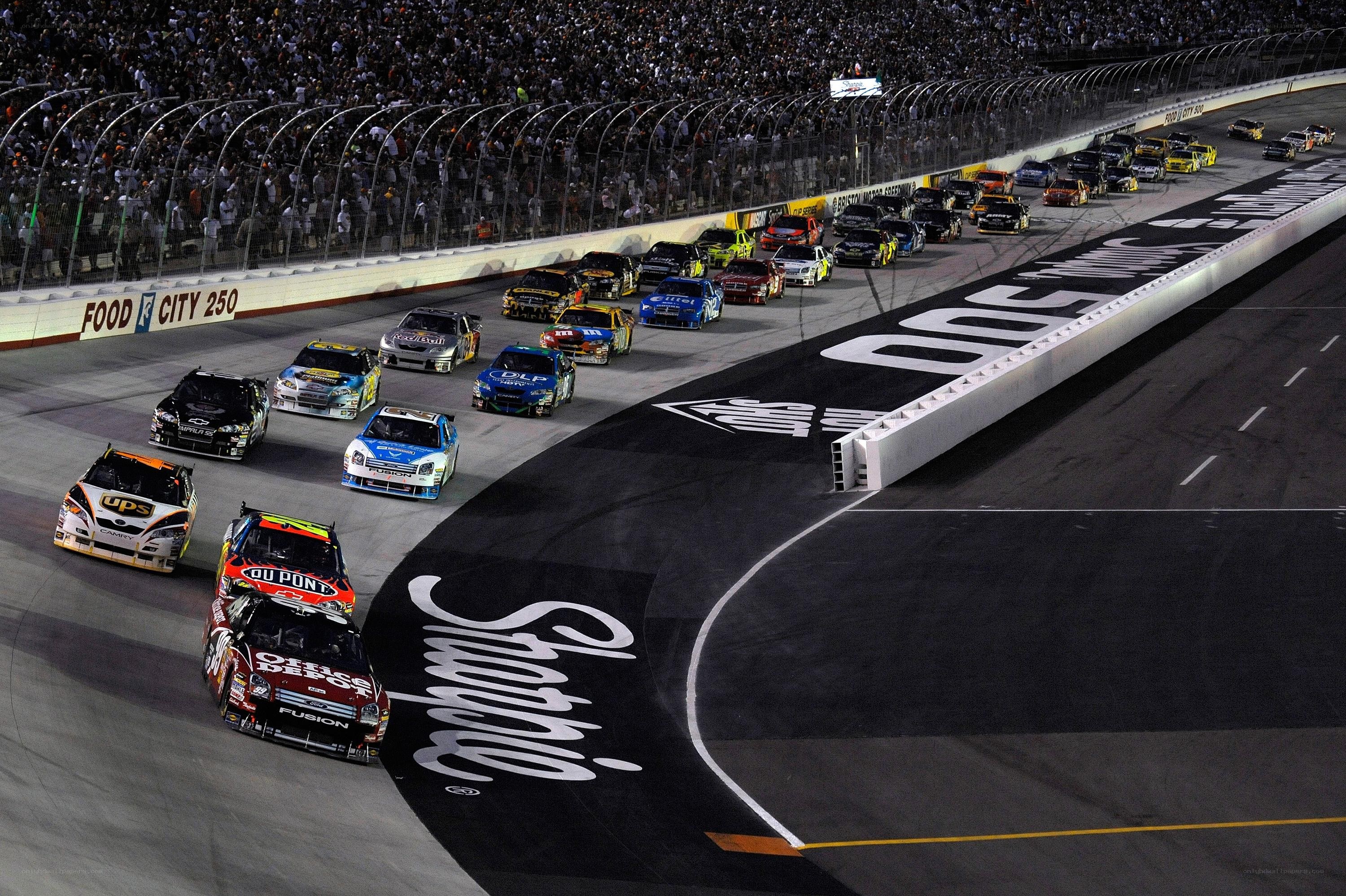 NASCAR race at night