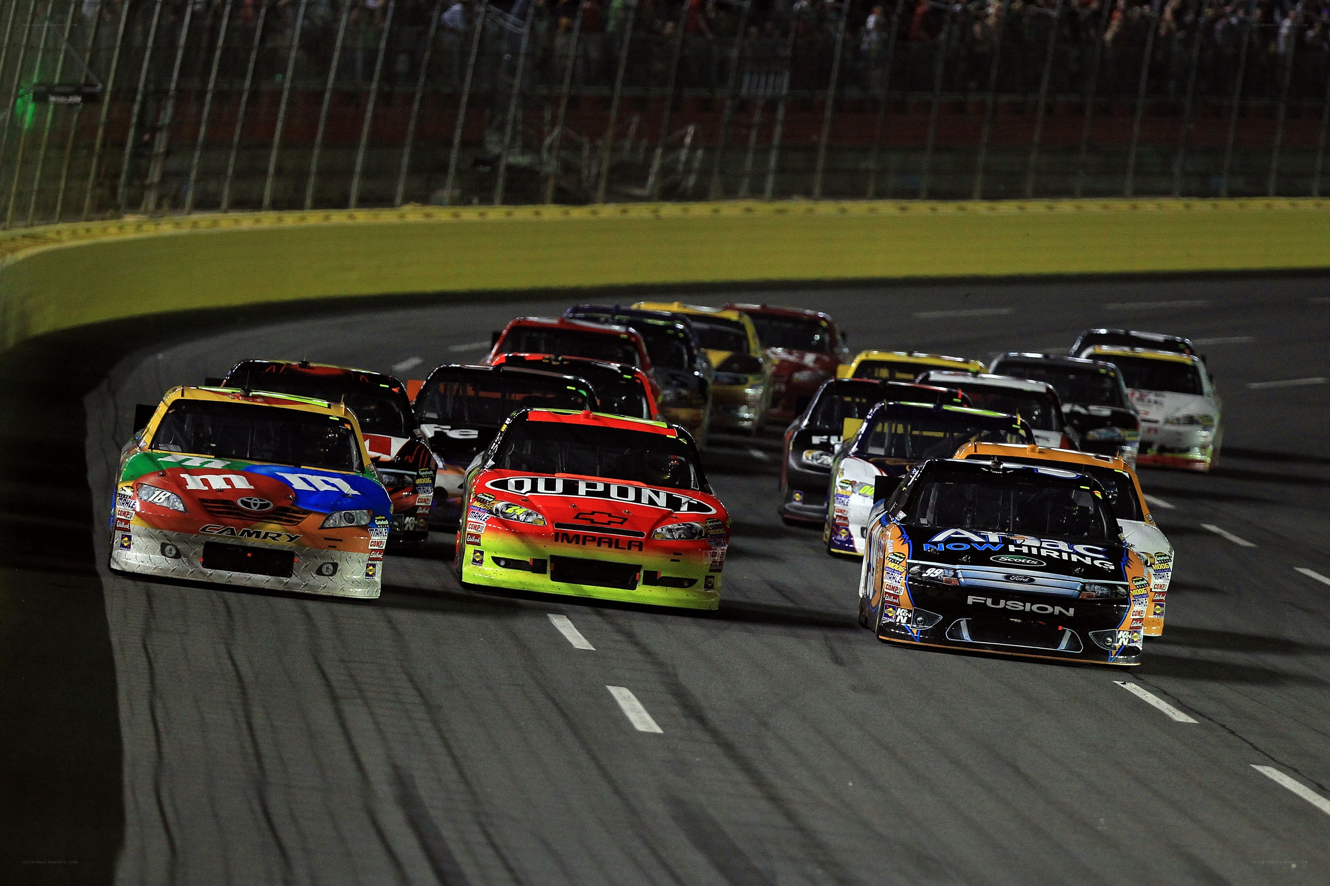 NASCAR race at night