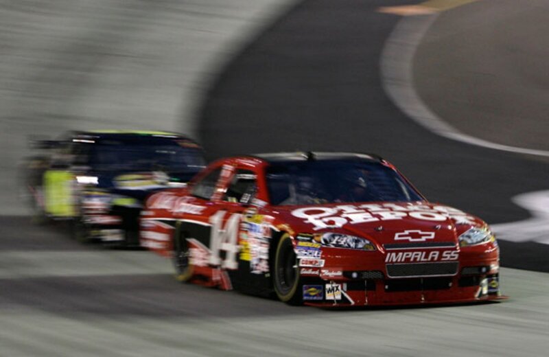 NASCAR race at night