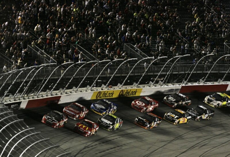 NASCAR race at night