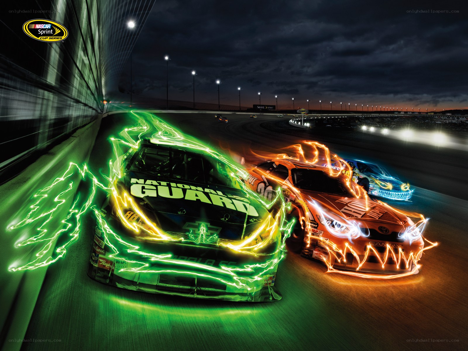 NASCAR race at night