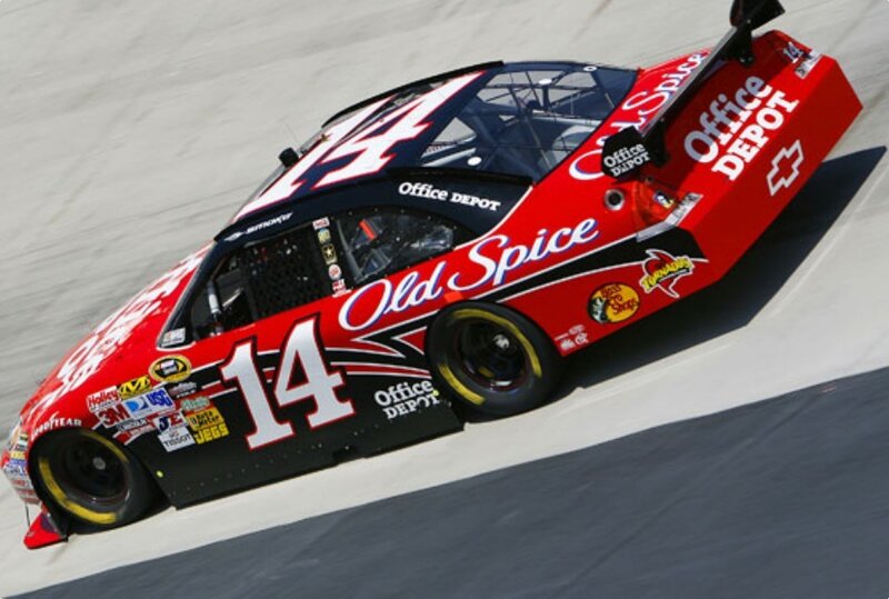 NASCAR race car in action