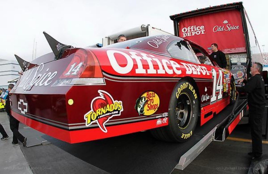 NASCAR race car on a trailer