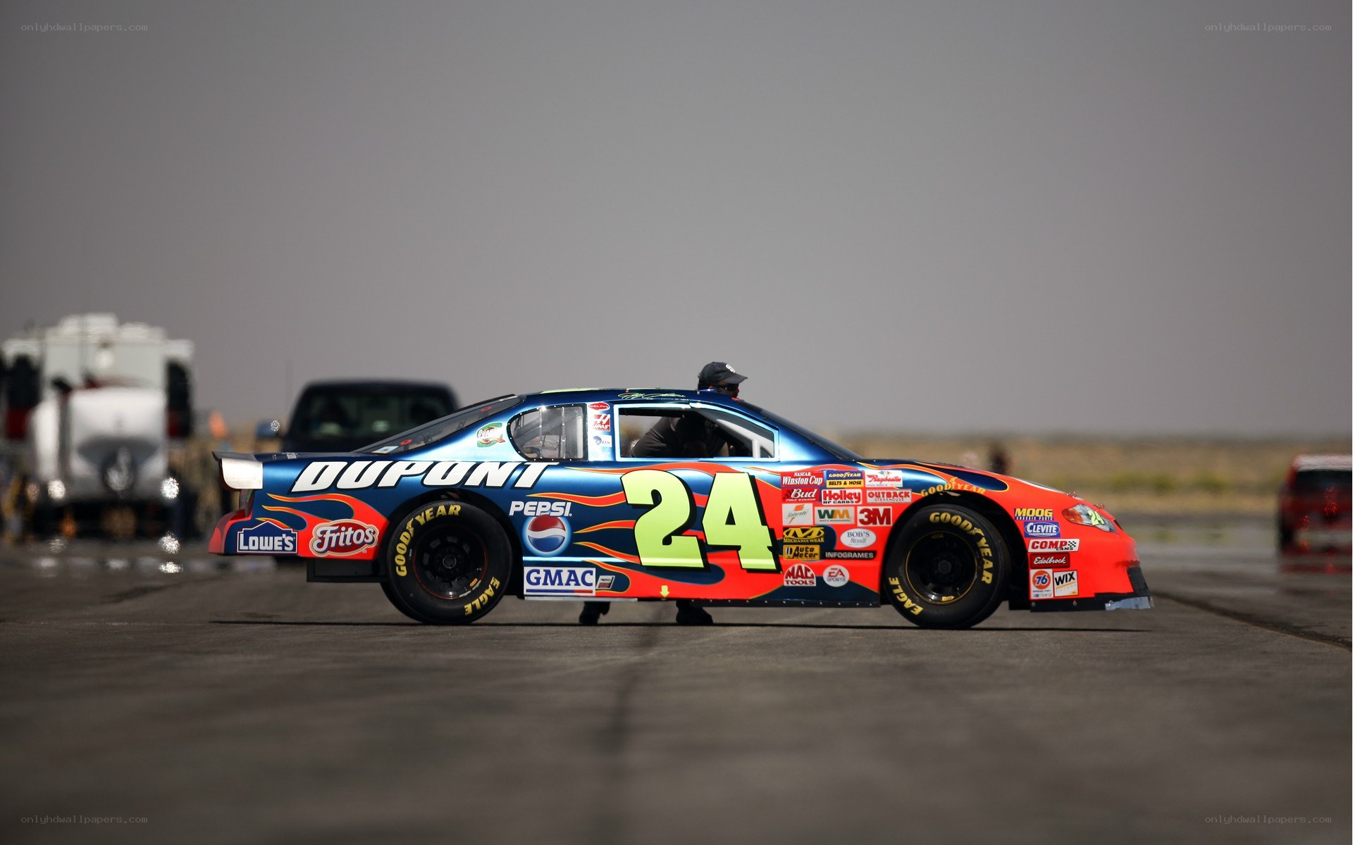 NASCAR race car on track