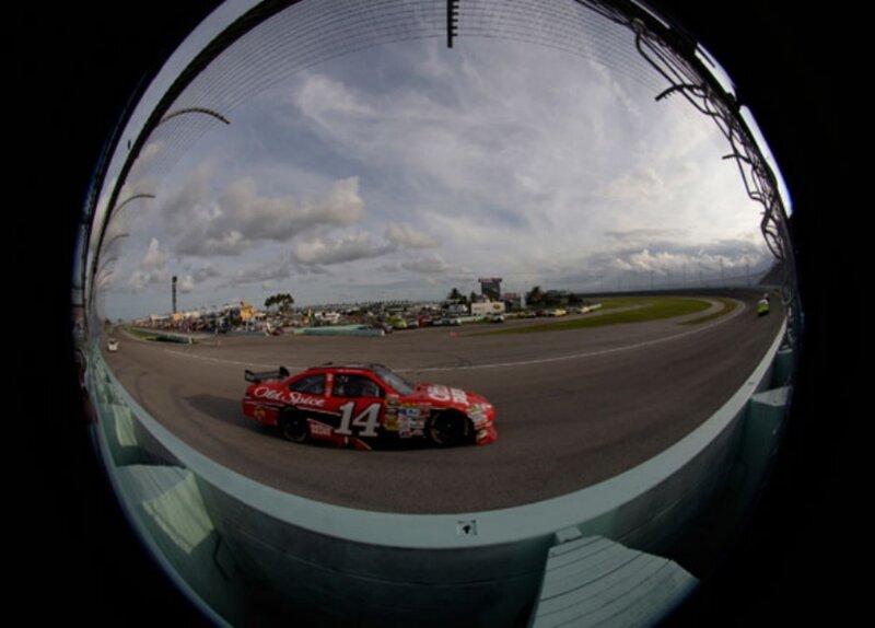 NASCAR race car on track