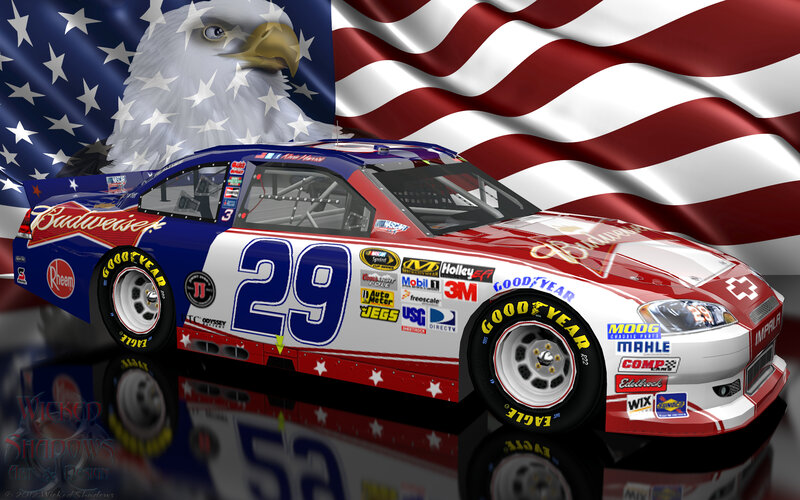 NASCAR Race Car — Red, Patriotic