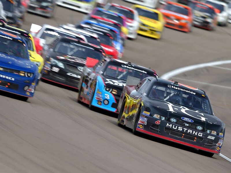 NASCAR Race Cars — Black, Dynamic, Afternoon, Photograph