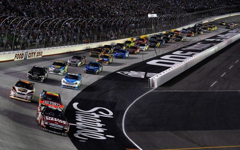NASCAR Race Cars — Black, Dynamic, Night