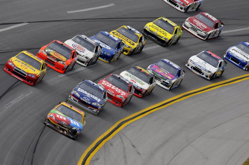 NASCAR Race Cars — Gray, Dynamic, Afternoon, Photograph