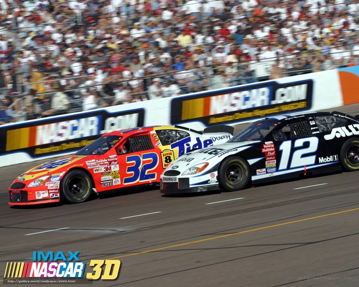 NASCAR race cars on track