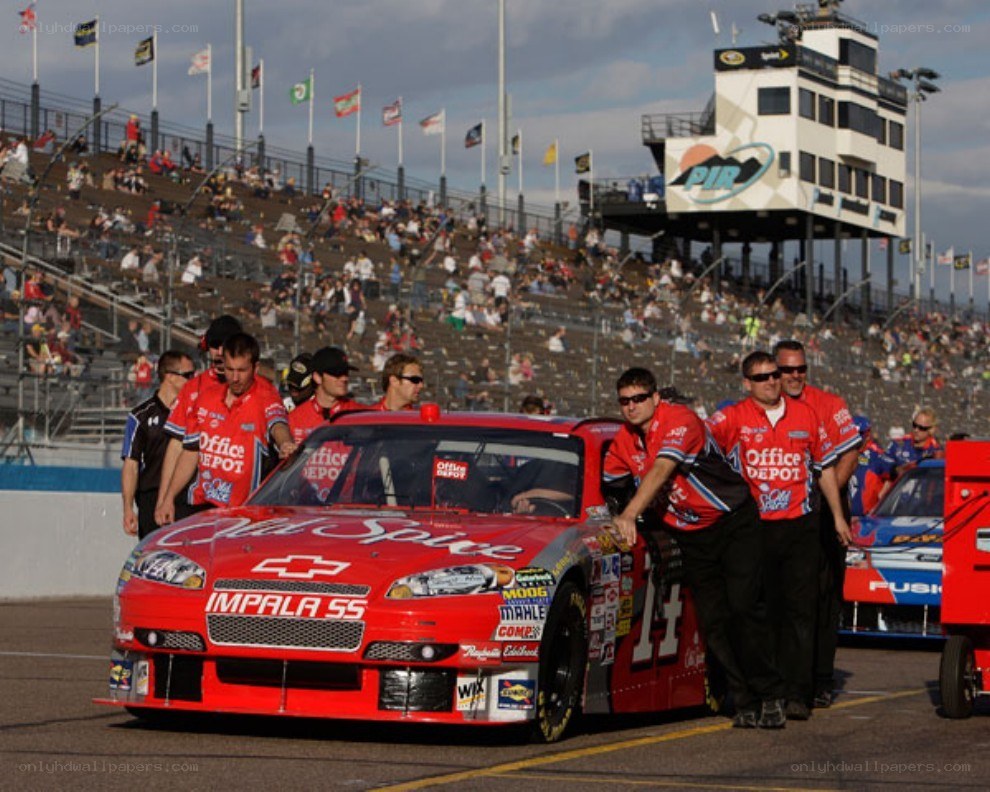 NASCAR team with race car