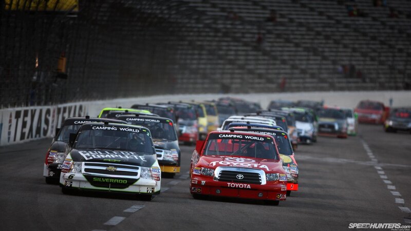 NASCAR trucks racing at Texas