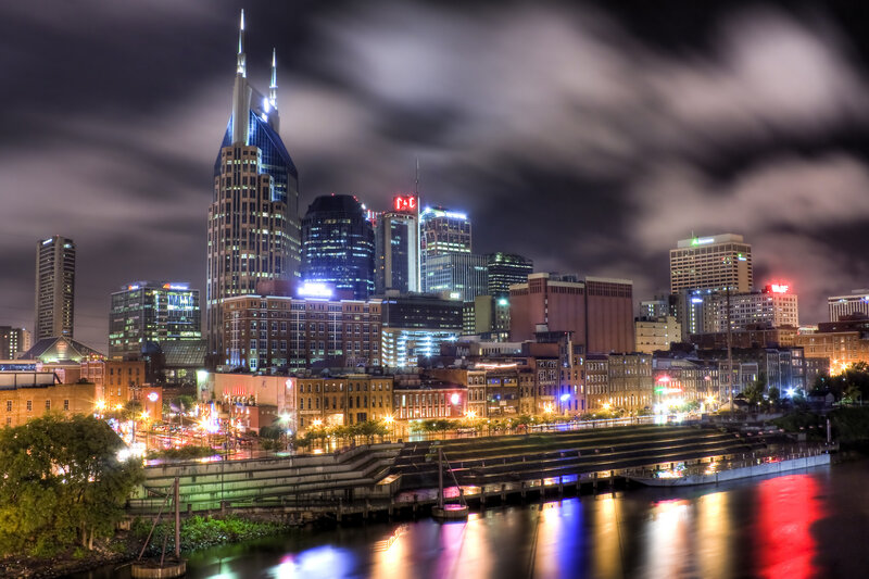 Nashville Skyline at Night — Black