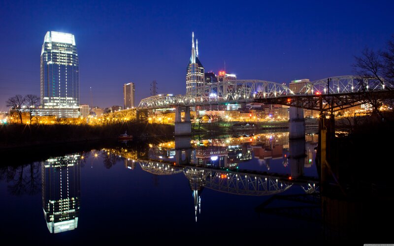 Nashville Skyline at Night — Blue