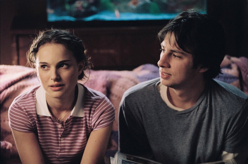 Natalie Portman and a man on couch