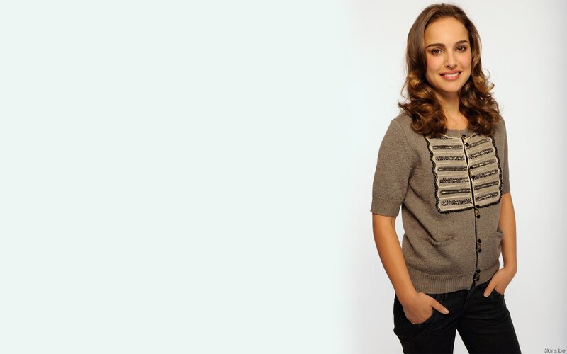 Natalie Portman in a brown sweater
