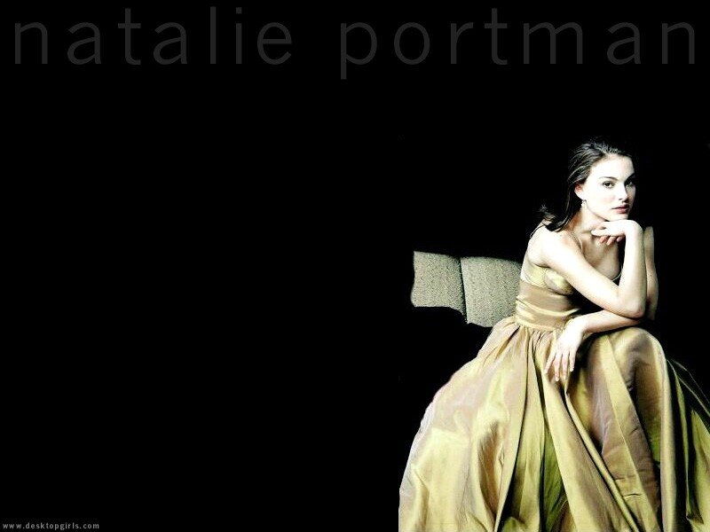 Natalie Portman in a gold gown