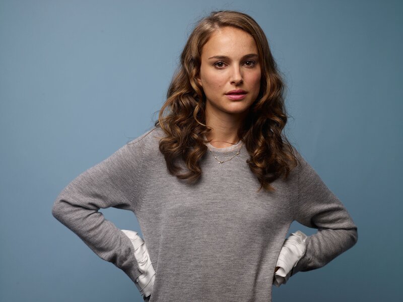 Natalie Portman in gray sweater