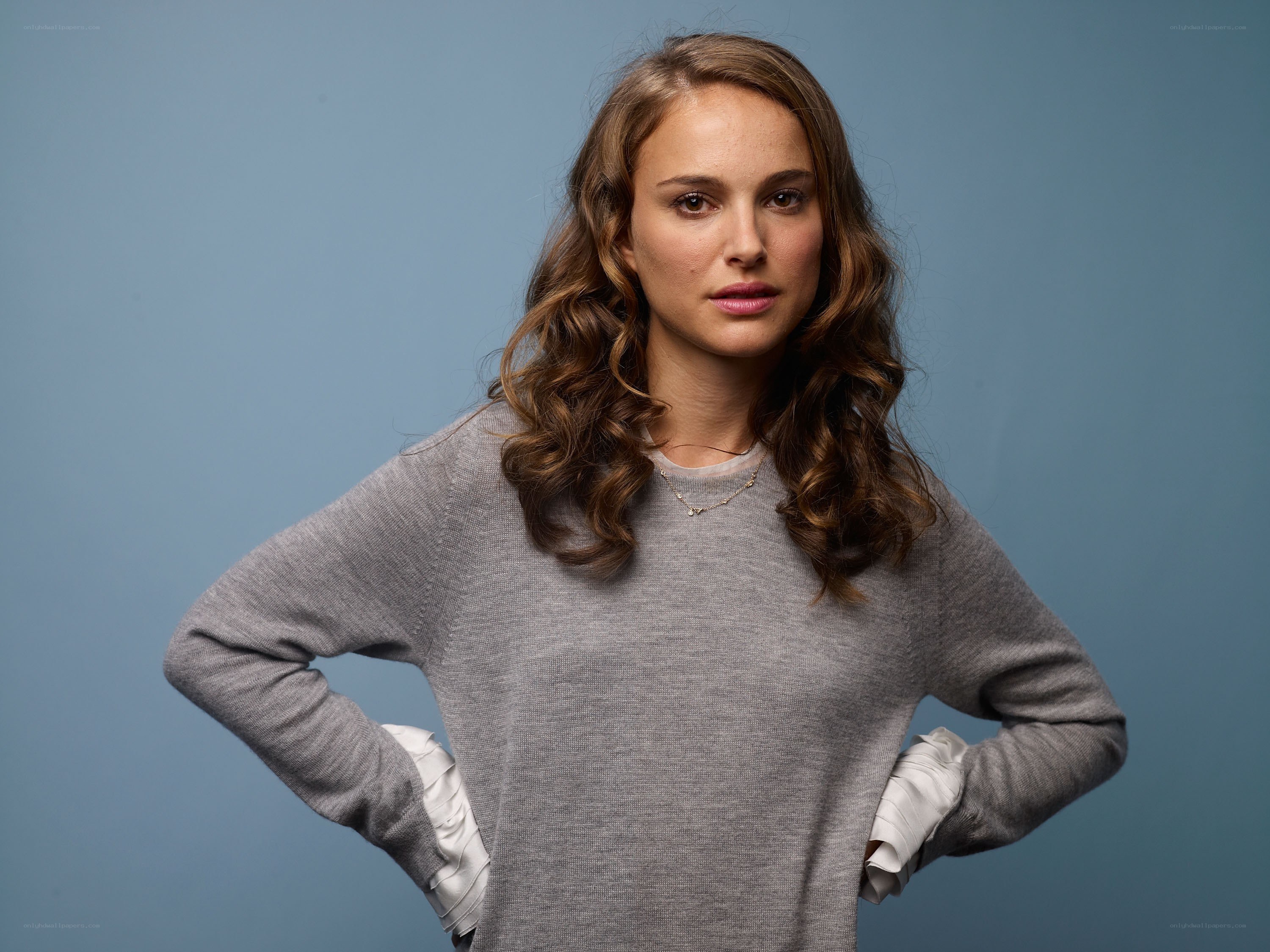 Natalie Portman in gray sweater