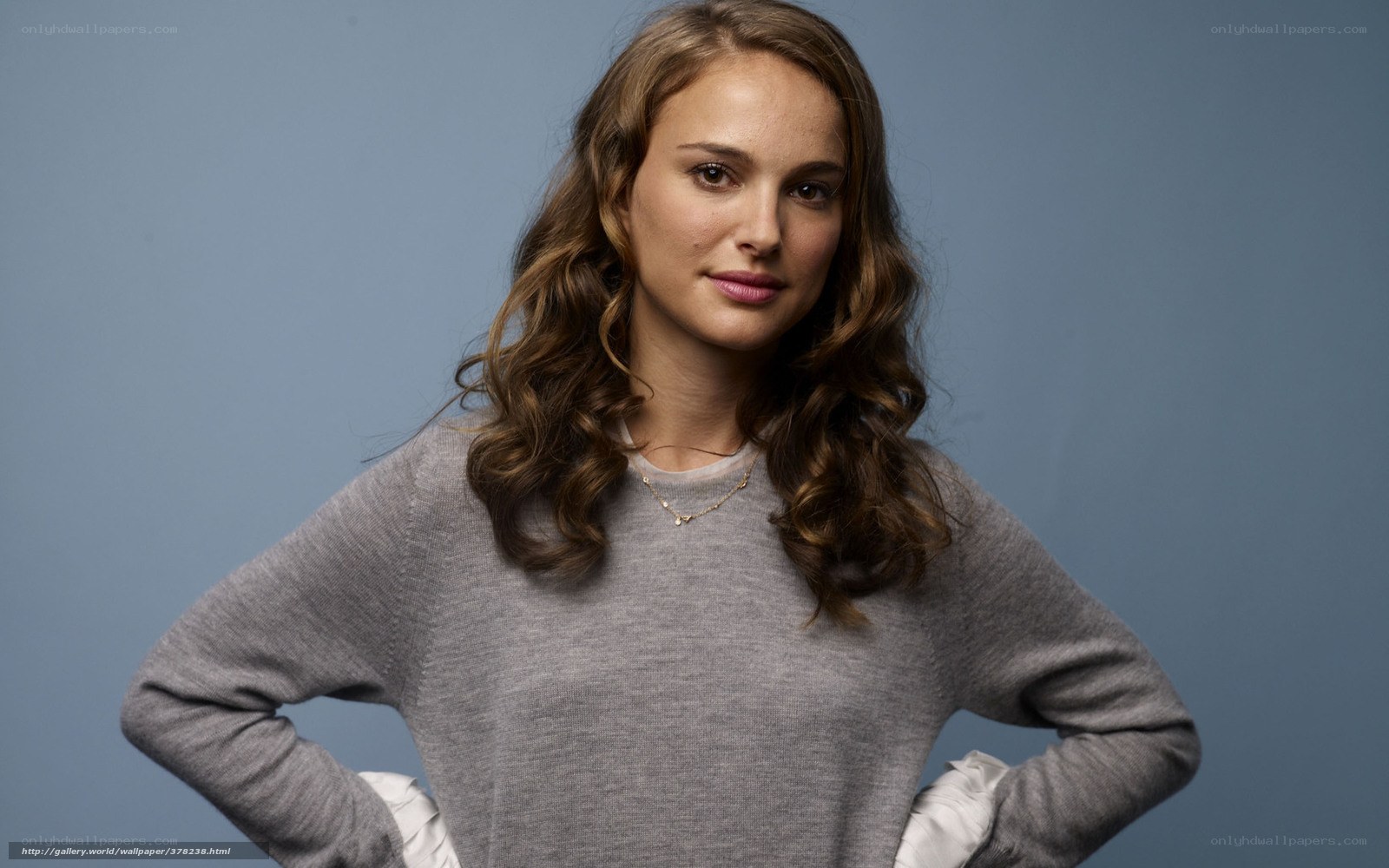 Natalie Portman in gray sweater