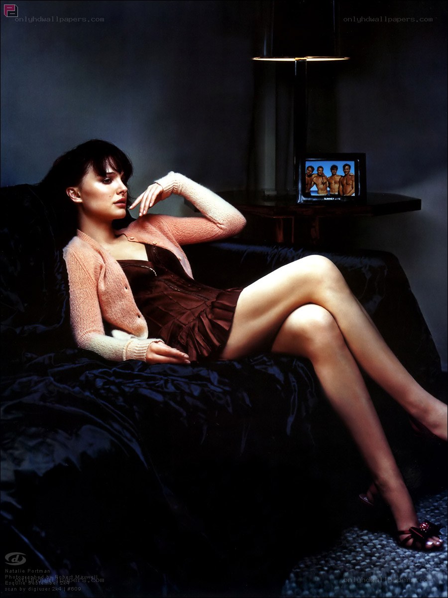 Natalie Portman on a couch