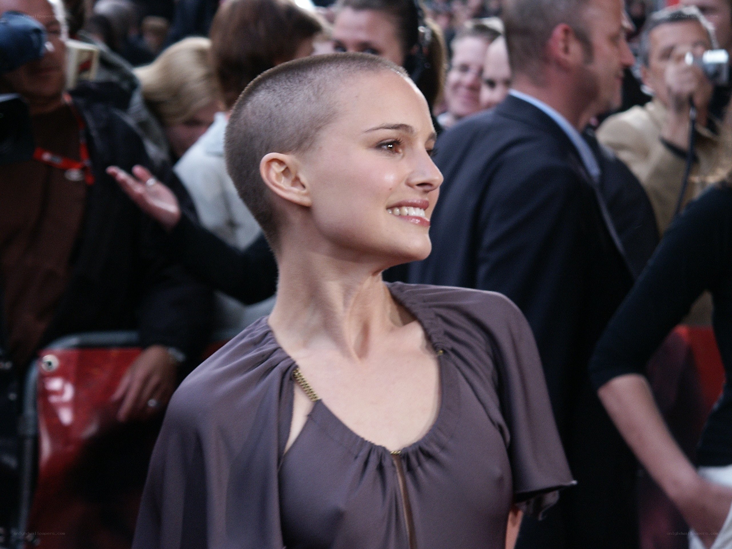 Natalie Portman with shaved head