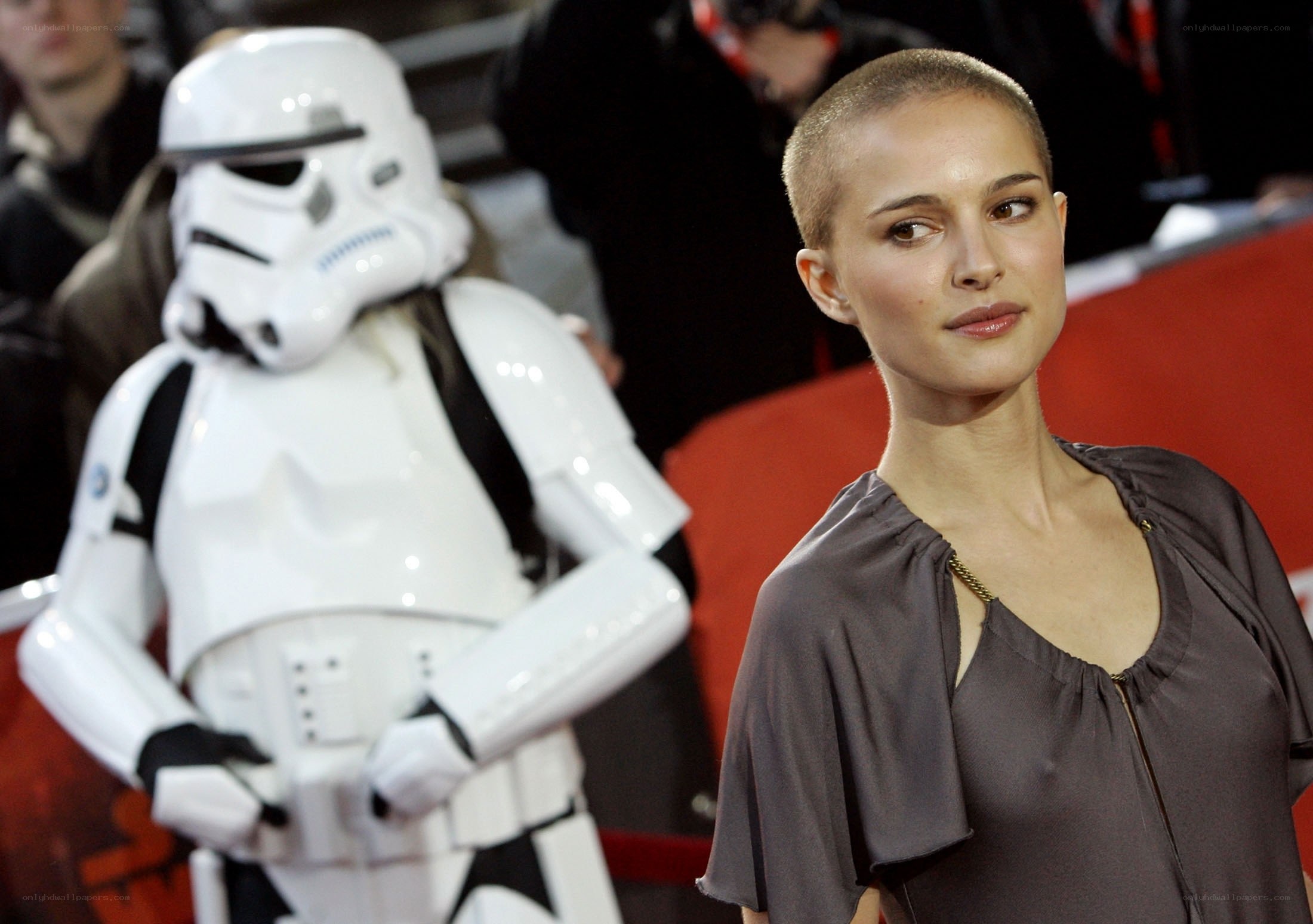 Natalie Portman with stormtrooper