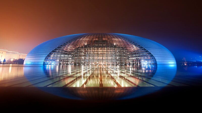 National Centre for the Performing Arts — Blue, Dramatic, Night
