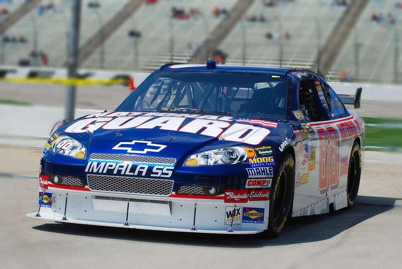 National Guard race car on track