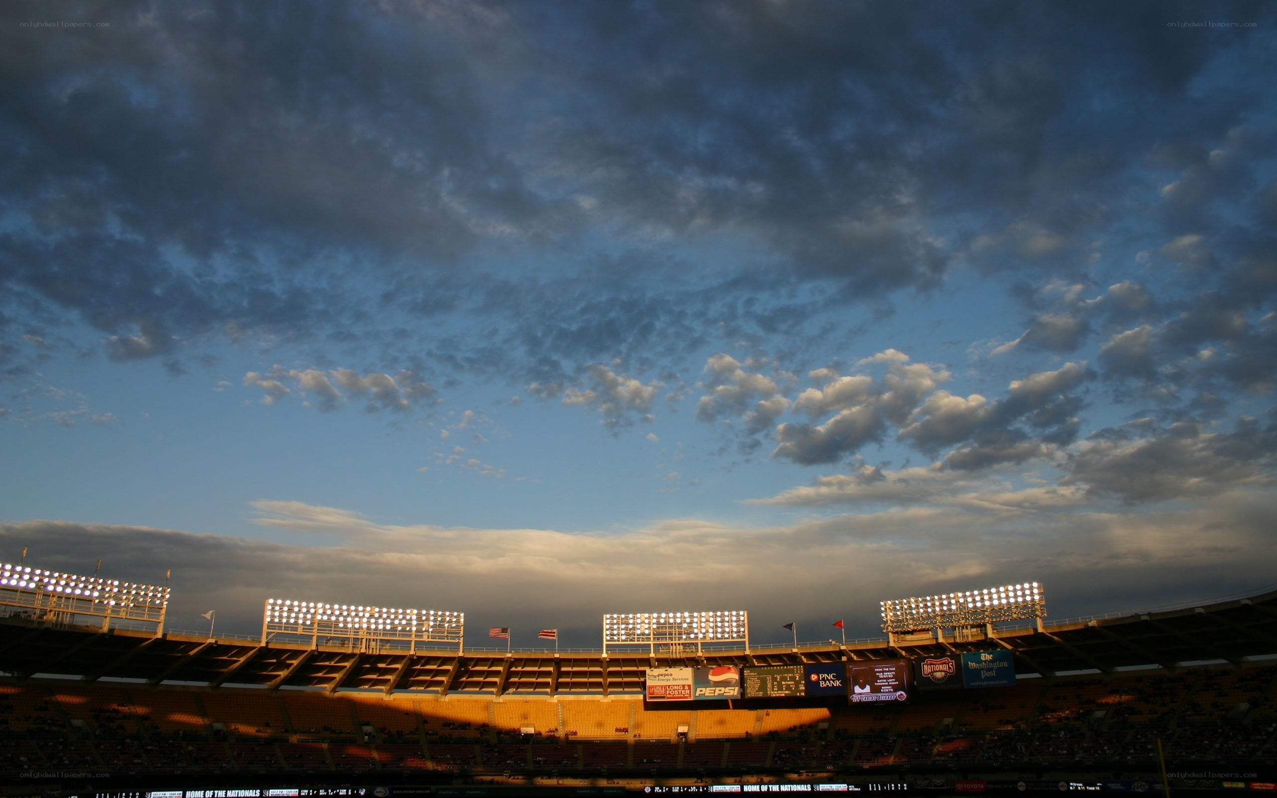 Nationals stadium at dusk