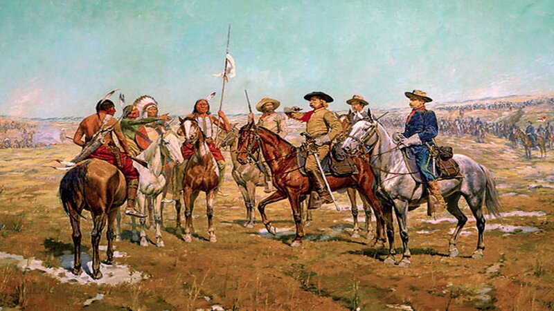 Native American and Soldiers