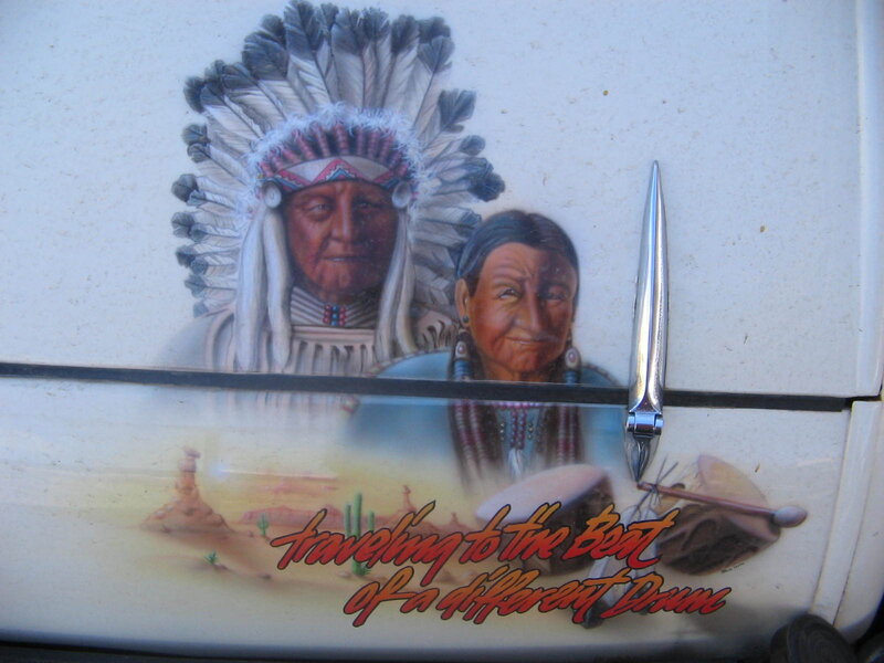 Native American art on vehicle