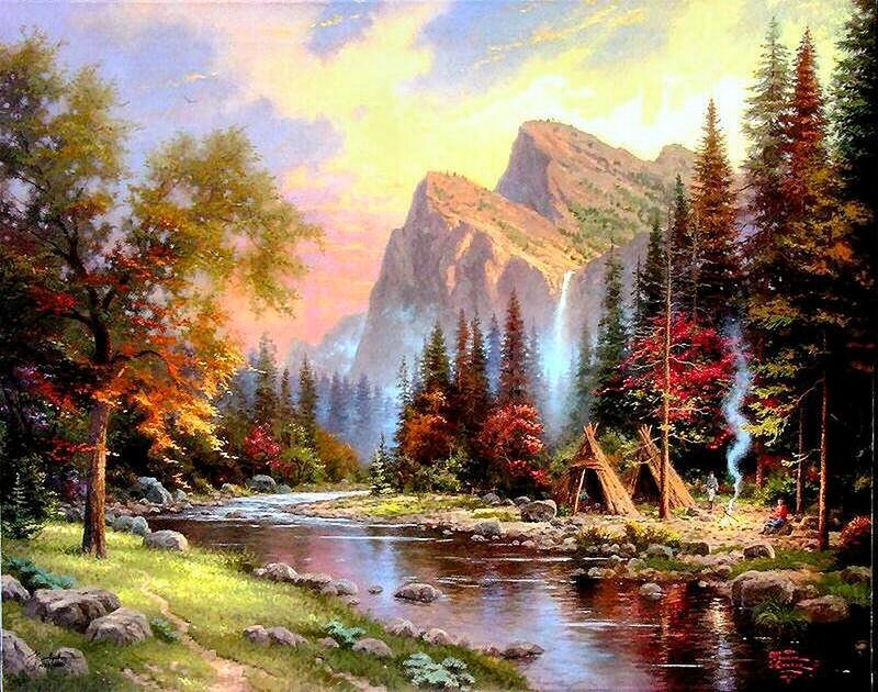 Native American Campsite — Green