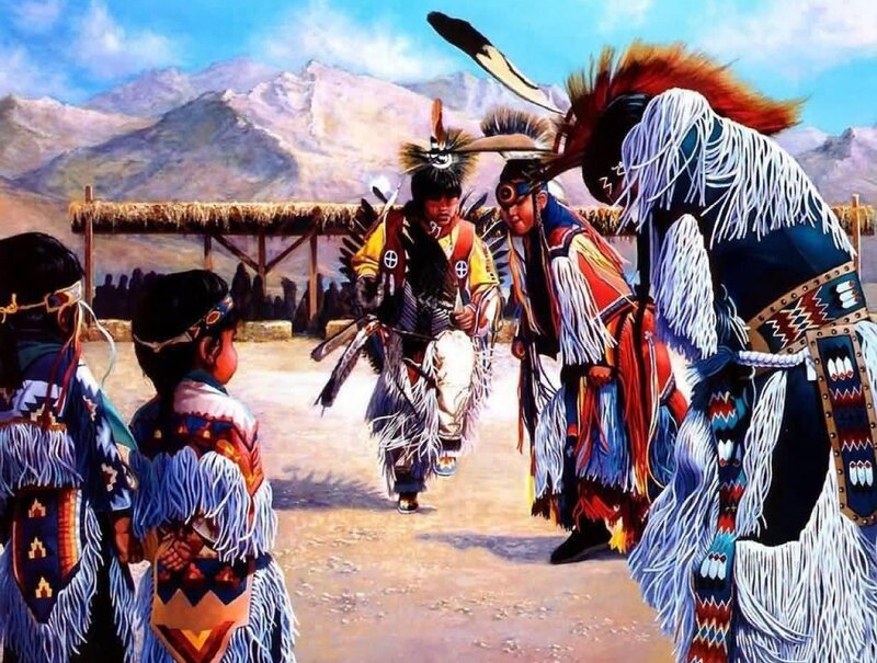 Native American ceremonial gathering