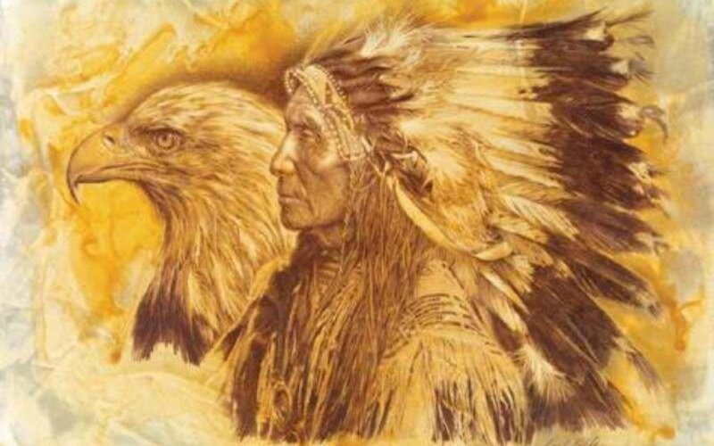 Native American Chief and Eagle