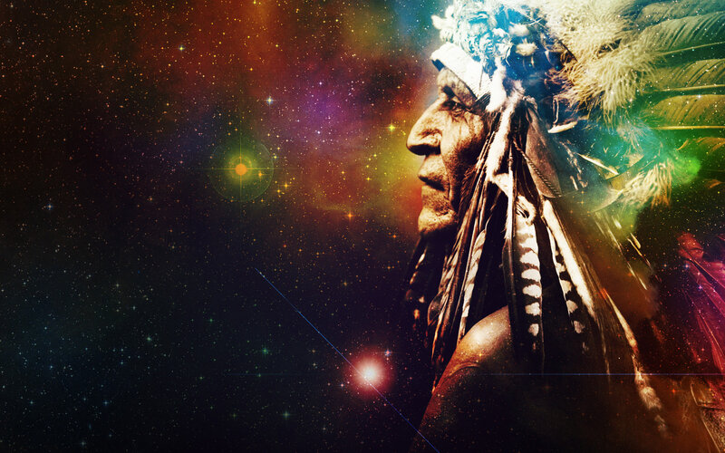 Native American Chief — Black, Dramatic, Night