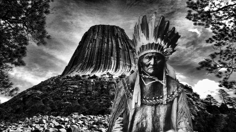 Native American Chief — Black, Dramatic, Photograph