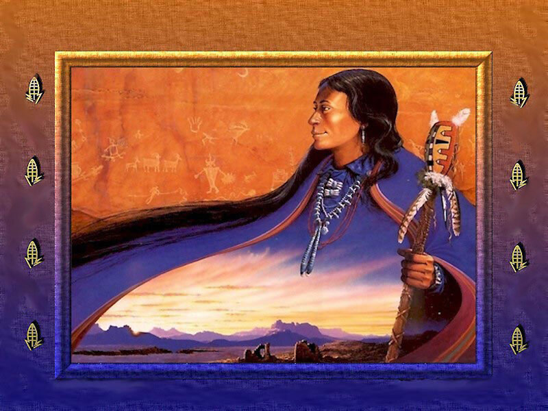 Native American Chief — Blue, Serene, Sunset