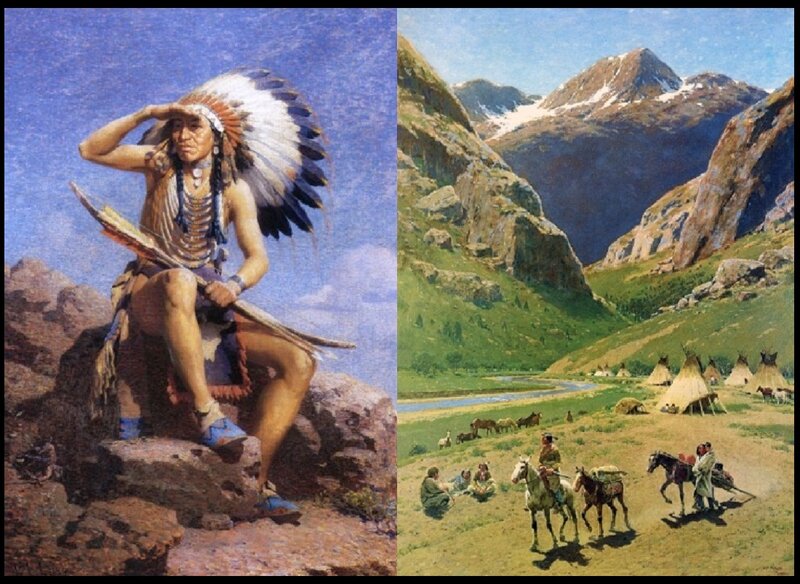 Native American Chief — Blue, Serene