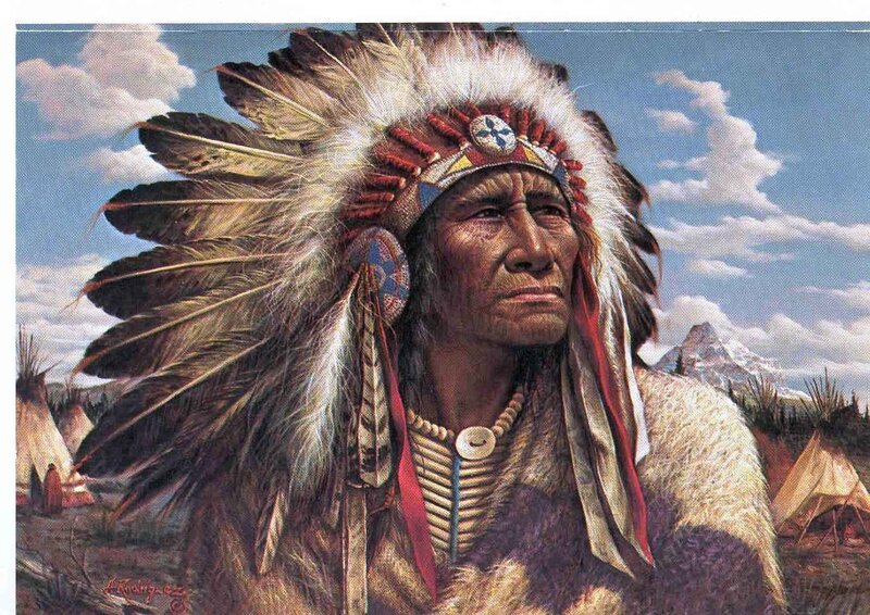 Native American Chief — Blue