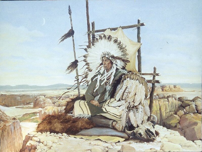 Native American Chief — Brown, Serene, Morning