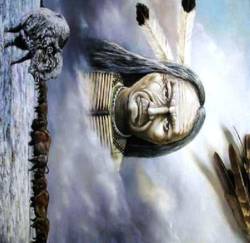 Native American Chief — Gray