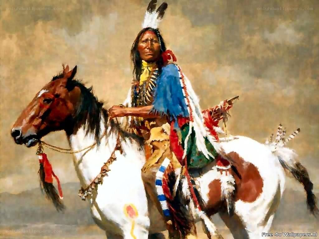 Native American chief on horseback