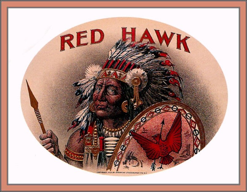 Native American Chief — Red, Dramatic, Illustration