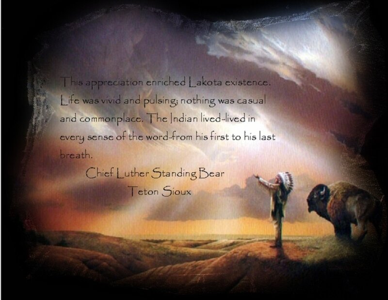 Native American Chief with Bison