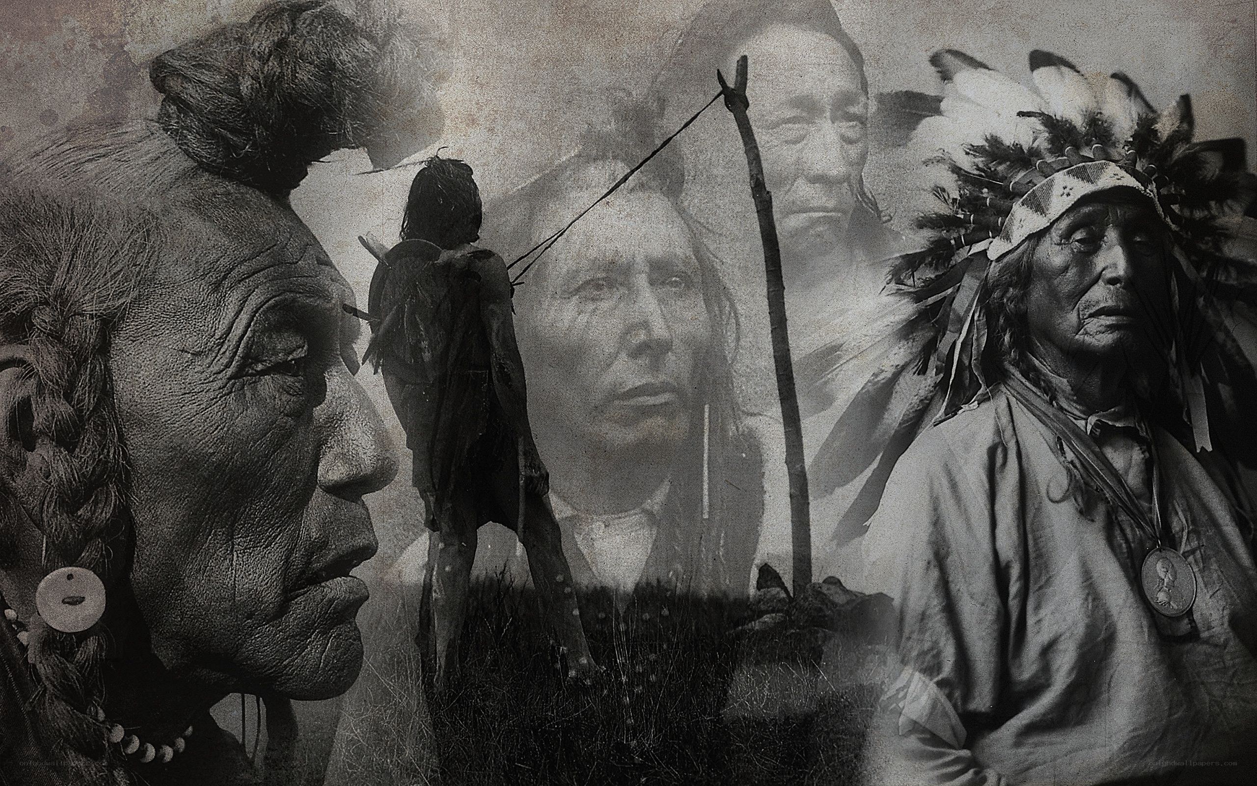 Native American collage portrait