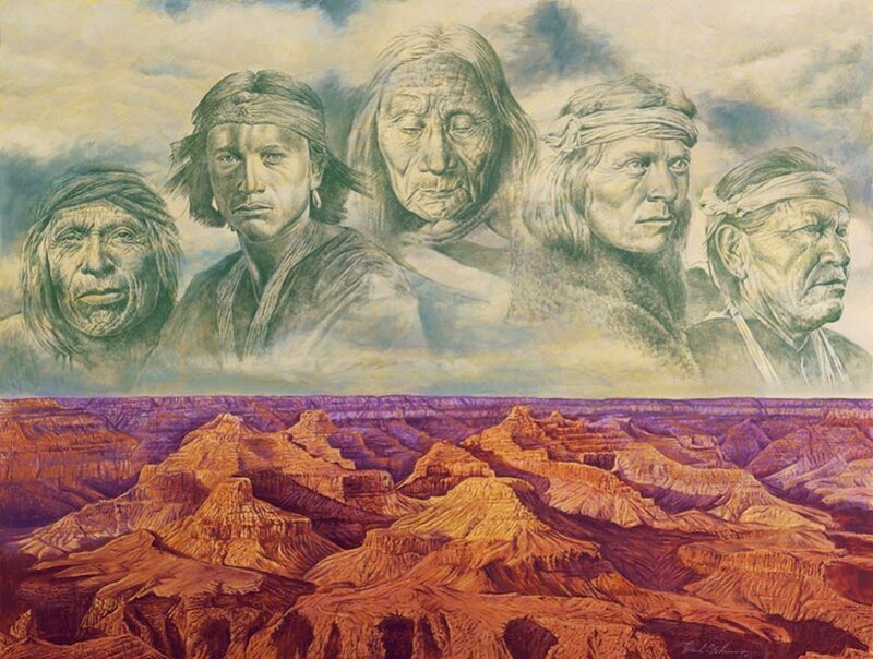 Native American Elders — Red