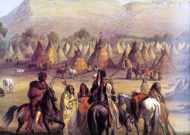 Native American Encampment — Brown